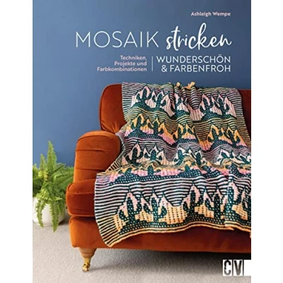Abbildung von Strickbuch Mosaik stricken. Wunderschöne, farbenfrohe Strickmuster: Strickanleitungen für geometrische Unikate in knalligen Farben