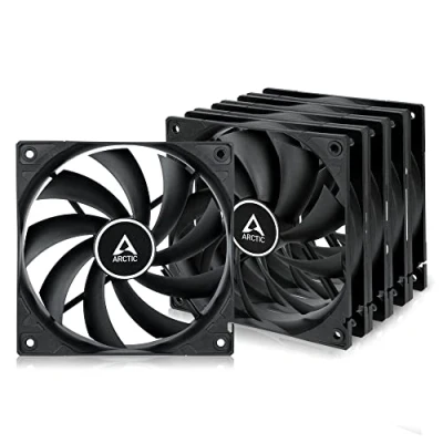 Abbildung von ARCTIC F12 (5 Stück) PC Lüfter, 120 mm Standard Gehäuselüfter, leiser Case Fan mit Standardgehäuse, Push oder Pull Konfiguration möglich, 1350 RPM Schwarz