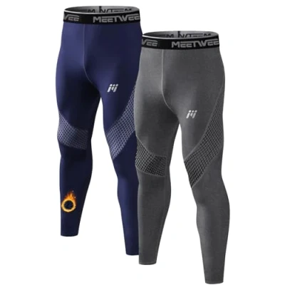 Abbildung von MEETWEE Thermounterhose Herren, Thermounterwäsche Lange Unterhose Winter Leggings Funktionsunterwäsche Skiunterwäsche Warme Unterwäsche Männer