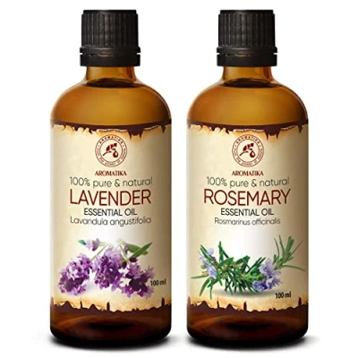 Abbildung von Ätherische Öle Set Lavendelöl und Rosmarinöl 2x100ml Aromatherapie für Aroma Diffusers Seifen Lavendel Öl Duftkerzen DIY Naturkosmetik Rosmarin Hautpflege