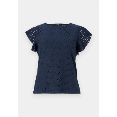 Abbildung von Vero Moda Vmtassa Frill Bluse, Damen, Größe: Medium, Navy