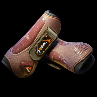 Abbildung von eQuick Sehnenschutz eLight Glitter Front Glitzer Braun Warmblut