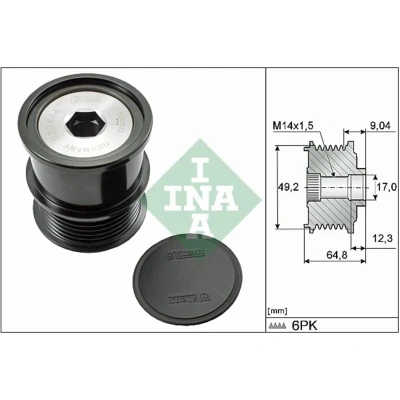 Abbildung von INA 535 0284 10 Freilauf Lichtmaschine Spezialwerkzeug zur Montage notwendig FORD: Grand C Max, FOCUS 3