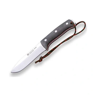 Abbildung von Joker Überlebensmesser Nomad CV125, Micarta Canvas Griff, 12,7 cm Klinge aus Böhler N695 Stahl, schwarze Lederscheide, inkl. Parakord, Werkzeug zum Angeln, Jagen, Camping und Wandern
