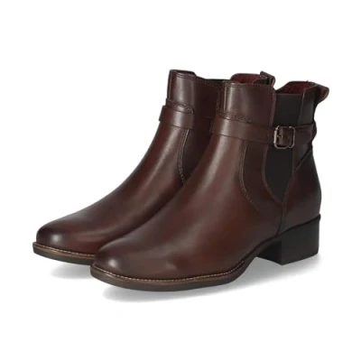 Abbildung von Tamaris Damen Chelsea Boots Leder Blockabsatz; MOCCA/braun; 36 EU