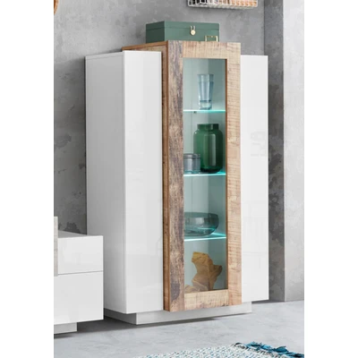 Abbildung von INOSIGN Vitrine »Coro, Vitrine, Glasvitrine, Vitrinenschrank, Stauraumvitrine« 3 Türen davon 1 Glastür, 9 Fächer, Doppeltiefe, Höhe 120,5cm