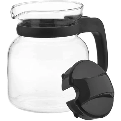 Abbildung von Space home Kanne aus Glas Glaskanne/Teekanne mit Deckel Thermoglas Teekanne Melita Mikrowellengeeignet 1000 mL
