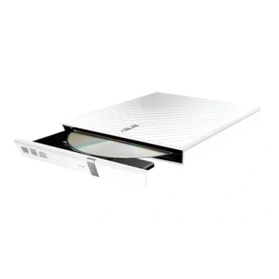 Abbildung von ASUS SDRW 08D2S U Lite externer Slim DVD Brenner (8x DVD±R, 6x DVD±R DL, 5x RAM, USB 2.0) inkl. Cyberlink Power2Go, weiß