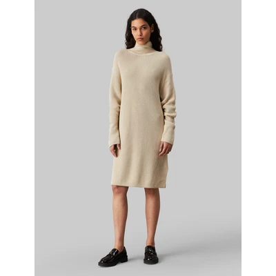 Abbildung von Calvin Klein Jeans Chunky Loose Dress Strickkleid, Damen, Größe: Large, Pelican