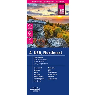 Abbildung von Reise Know How Landkarte USA, Nordost / Northeast (1:1.250.000) : Maine, Maryland, New York, Ohio, West Virginia, ...: reiß und wasserfest (world mapping project)