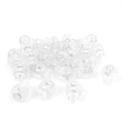 Abbildung von sourcing map Kordelklemme klein Kordelstopp transparent Stopper Kordel doppellochung 7x5mm Kunststoff Rund Kordelstopper für Kleidung