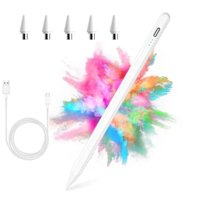 Abbildung von Tablet Stift Android Stylus Pen für Samsung/Huawei/Lenovo/Mi/Vivo, Universal mit Hoher Präzision und Neigungs Empfindlichkeit(Weiß)