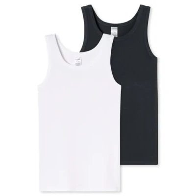 Abbildung von Schiesser 2PACK Unterhemd/shirt für Kinder, Größe: 140, Weiss graphit