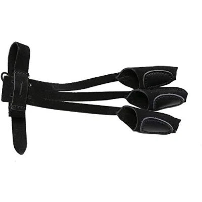 Abbildung von Namvo Bogenschießen Handschuh 3 Finger Guard Leder Schießen Schutzhandschuhe, Schutzausrüstung geeignet für Outdoor Wettbewerb braun