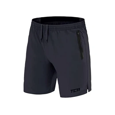 Abbildung von TCA Herren Elite Tech Leichte Laufhose Gymshorts Trainingsshorts und Laufshorts mit Reißverschlusstaschen Sporthose Kurz Dunkelgrau, XXL