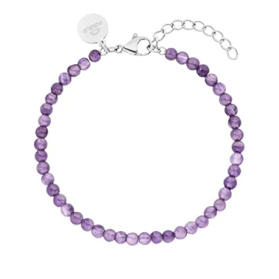 Abbildung von Purelei® Amethyst Armband (Silber) Elegantes, verspieltes Damen Edelstahl Verstellbare Länge 16 19 cm Hawaiianisch inspiriert &amp; wasserfest
