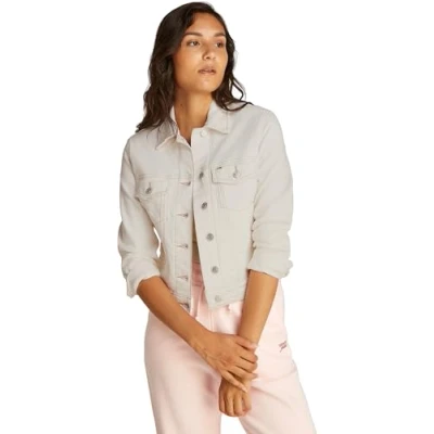 Abbildung von Tommy Jeans Classic Trucker Jacket Jeansjacke, Damen, Größe: XS, Denim white