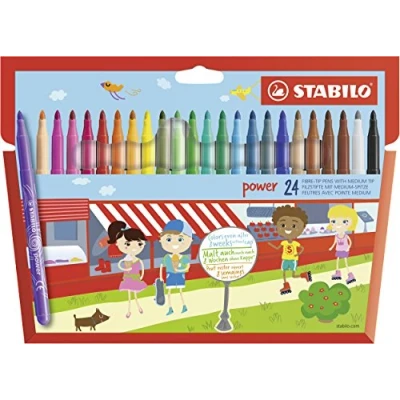 Abbildung von Filzstift STABILO power 24er Pack mit 24 verschiedenen Farben