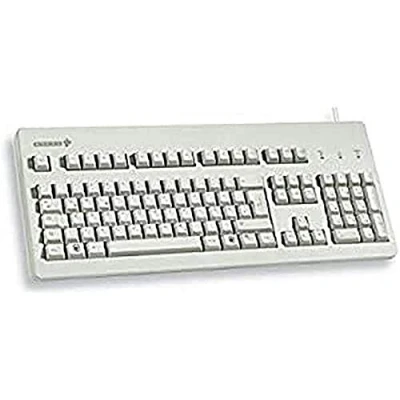 Abbildung von CHERRY G80 3000, Kabelgebundene Mechanische Tastatur, EU Layout (QWERTY), USB Anschluss, Robust, Programmierbare Tasten, MX BROWN Switches, Hellgrau