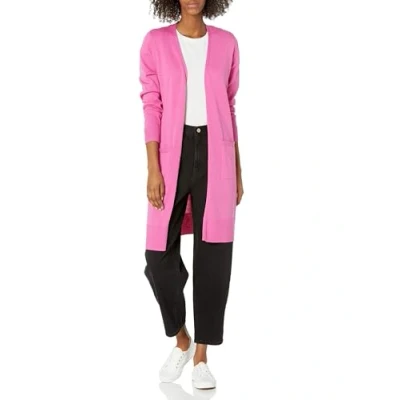 Abbildung von Amazon Essentials Damen Leichter Strickjackenpullover, Länger Geschnitten (Erhältlich In Übergröße), Kräftiges Rosa, XL
