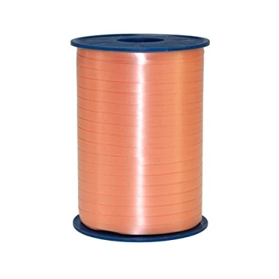 Abbildung von C.E. PATTBERG Geschenkband apricot orange, 250 Meter Ringelband 10 mm zum Basteln, Dekorieren &amp; Verpacken von Geschenken zu jedem Anlass