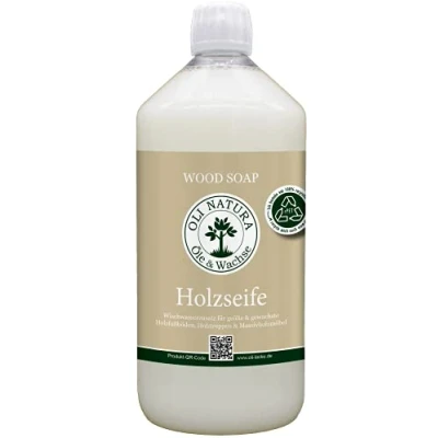 Abbildung von OLI NATURA Holzseife 1 Liter Natürliches Reinigungsmittel für geölte und gewachste Holzoberflächen Ideal Parkett, Holzmöbel Treppen