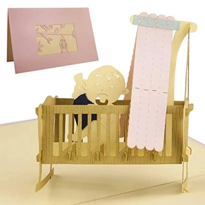 Abbildung von Karte zur Geburt Mädchen in Rosa die perfekte für jede Geburt, Glückwunsch Glückwunschkarten Karten tolle Pop up G09.3