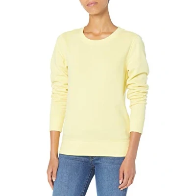 Abbildung von Amazon Essentials Damen Sweatshirt aus French Terry Fleece mit Rundhalsausschnitt (Erhältlich in Übergröße), Hellgelb, L