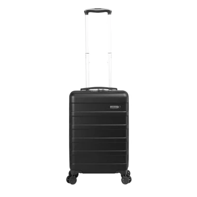 Abbildung von Cabin Max Handgepäck Koffer 55x35x25 Leicht, Hartschale, Trolley mit 4 Rädern, 3 stelliges Schloss (Schwarz, Air France, KLM)