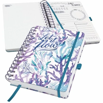 Abbildung von SIGEL JP204 Tagesplaner undatiert, Tageskalender ohne Datum, 120 g/m², ca. A5, Hardcover, für 110 Tage, 240 Seiten, Underwater Miracles, vegan, aus nachhaltigem Papier, Jolie