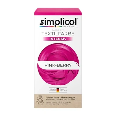 Abbildung von Simplicol Textilfarbe intensiv, Pink Berry 1027620, Einfaches Färben in der Waschmaschine, All 1 Komplettpackung, Pack
