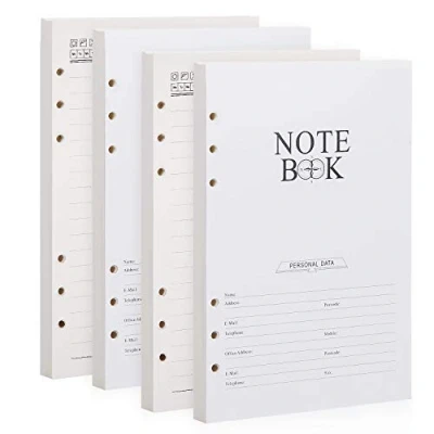 Abbildung von BESTOO A5 Liniert Refill Papier 6 Löcher,100gsm,160 Blatt / 320 Seiten für Nachfüllbar Tagebuch Notizbuch Journal Einsätze