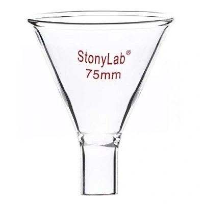 Abbildung von stonylab Glas Pulvertrichter, Heavy Wall Borosilikatglas Funnel Kurzer Stiel mit 75 mm oberem Durchmesser und 22