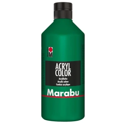 Abbildung von Marabu 12010075067 Acryl Color saftgrün 500 ml, cremige Acrylfarbe auf Wasserbasis, schnell trocknend, lichtecht, wasserfest, zum Auftragen mit Pinsel und Schwamm Leinwand, Papier Holz
