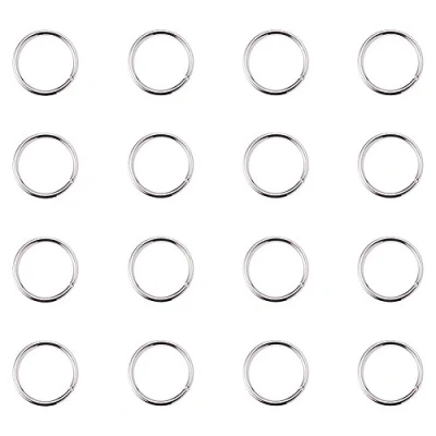 Abbildung von PandaHall 260Pcs Messing Sprungringe Schließen, aber ungelötet Silber Schmuckstücke mit 10 mm Durchmesser