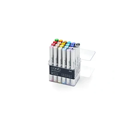 Abbildung von COPIC Sketch Set &quot;Manga Illustrations&quot;, 24er im Acryl Display, Twin Marker mit einer mittelbreiten und Brush Spitze