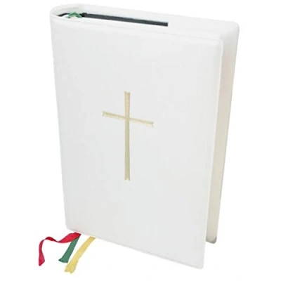 Abbildung von Bibelhülle Gotteslob Steckhülle weiß mit Kreuz 19 x 13 cm