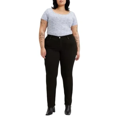 Abbildung von Levi&#039;s Plus 314 Shaping Straight Jeans Leg, Damen, Größe: 46x32, Soft black