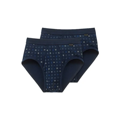 Abbildung von Schiesser 2 PACK Slip, Herren, Größe: Medium, Marine
