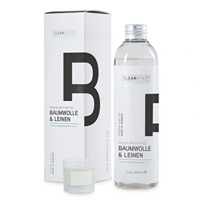 Abbildung von CLEANATICS Baumwoll Waschmittel für Babyprodukte aus Musselin, Stoffwindeln, Spucktücher, Bettschlange Konzentrat Buntwäsche, Leinenhosen, Leinenhemd, Hanffasern, Ramie &amp; Cotton (250 g)