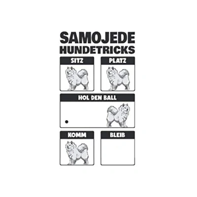 Abbildung von Samojede Notizbuch: Hundetricks Schlittenhund Samojeden / 6x9 Zoll 120 karierte Seiten