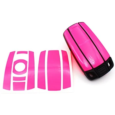 Abbildung von Finest Folia Schlüssel Folie K141 für 3 Tasten Auto (nur Keyless Go) Folien Cover (Neon Pink)