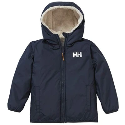Abbildung von Helly Hansen Champ Reversible Unisex Regenjacke / wasserabweisende Jacke für Kinder, Größe: 104, Navy