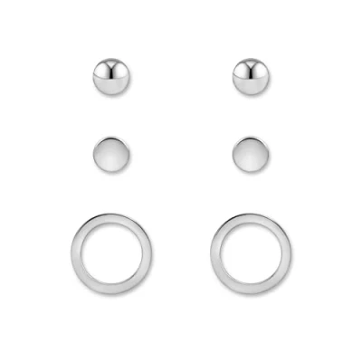 Abbildung von Ohrstecker Set für Damen drei hautverträgliche Stecker Ohrringe in Silber I Ohrschmuck mit 18K Vergoldung inkl. Geschenkbox