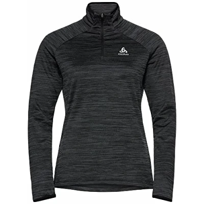 Abbildung von Odlo Easy Warm Mid Layer Half Zip Longsleeve Damen Schwarz, Grau, Größe L
