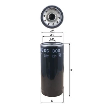Abbildung von MAHLE ORIGINAL KC 300 Kraftstofffilter Anschraubfilter RENAULT TRUCKS: Premium 2