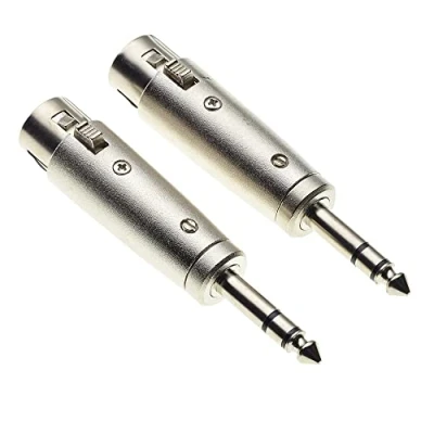 Abbildung von 3 Pin XLR Buchse auf 6,35 mm Mono Klinkenstecker Adapter, 2 Stück