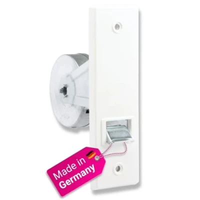 Abbildung von ROLLLRA Gurtwickler Unterputzgurtwickler Wickler Gurtaufroller inkl. Abdeckplatte Lochabstand 160mm bis 5m Gurt (für 20 24mm Gurtband) Unterputz Einlassgurtwickler