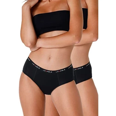 Abbildung von Lovable Slip Periodenunterwäsche Panty mit Stark Fluss Period Panties Bi pack Damen x2 , Schwarz M