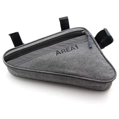 Abbildung von Area1 Fahrrad Tasche Rahmentasche Fahrradtasche Dreiecktasche Grau, wasserfest